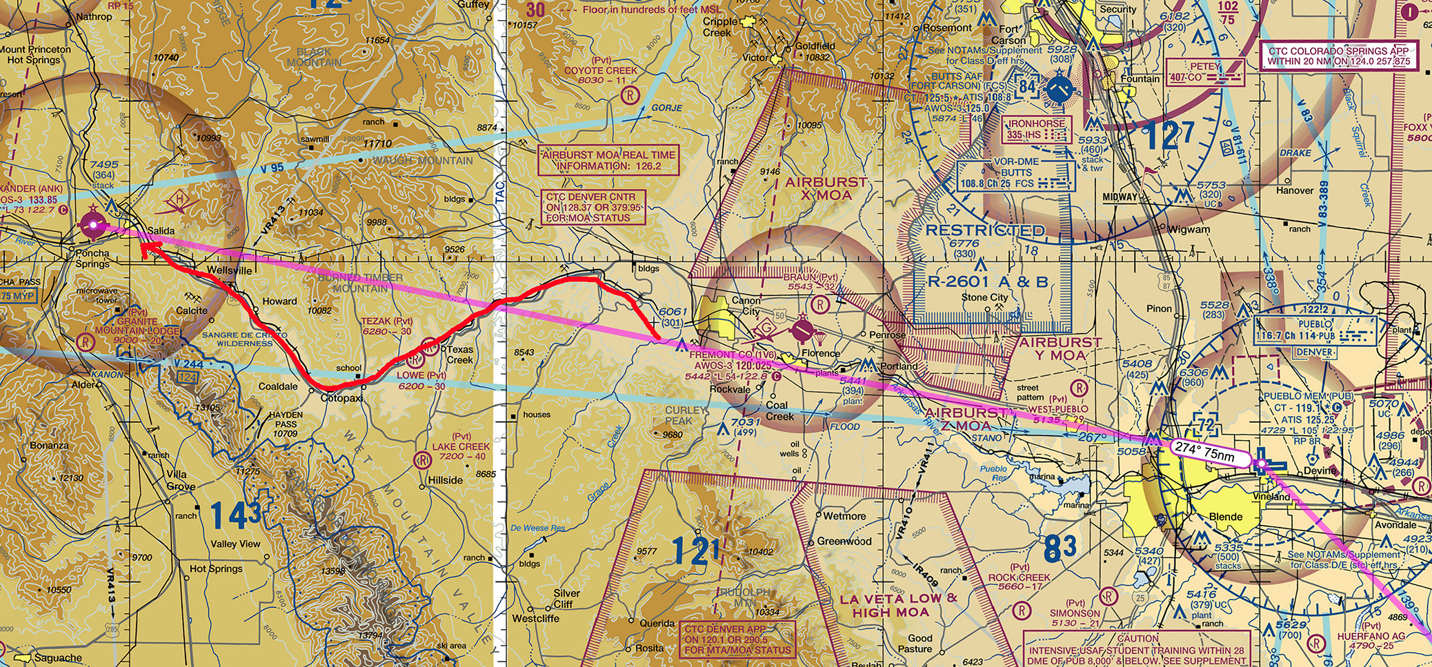 salida flight path
